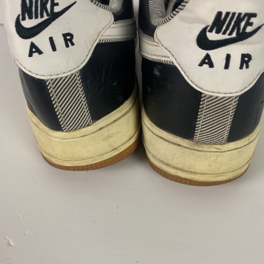 Nike Air Force 1 Sneakers Men's Sz 10 Shoes Black Seersucker Pack Low Pinstripe - Picture 11 of 14